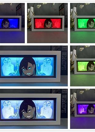 Многослойный ночник лампа аниме светильник момо аясэ momo ayase дандадан dandadan rgb (zdd-256)