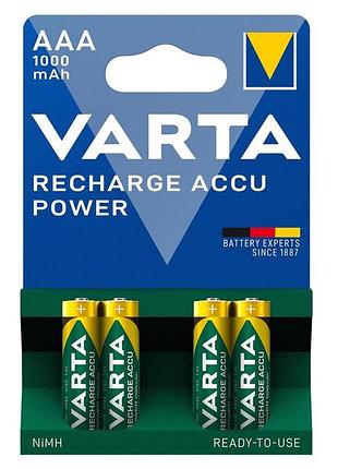 Акумулятор varta ni-mh power aaa 1000 маг, 4 шт.