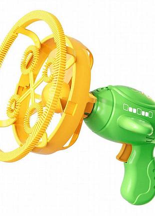 Пистолет для мыльных пузырей h035 bubble gun с пропеллером 2in1 + bottle 250ml green