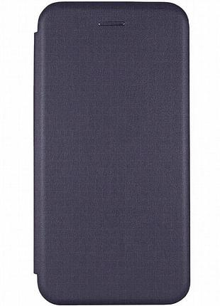 Кожаный чехол-книжка classy для apple iphone 13 / 14 (6.1") темно-синий