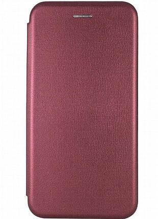 Кожаный чехол-книжка classy для motorola moto g13 бордовый