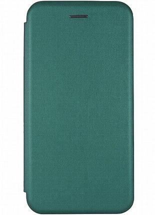 Кожаный чехол-книжка classy для motorola moto g75 5g зеленый