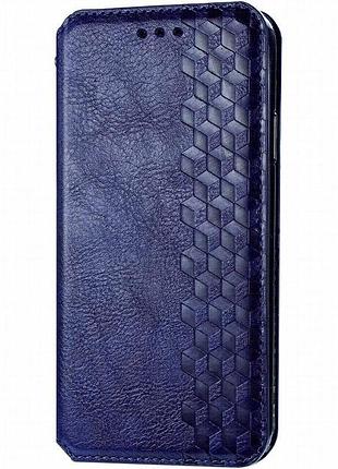 Кожаный чехол-книжка getman cubic (pu) для xiaomi redmi note 9s / note 9 pro / note 9 pro max синий