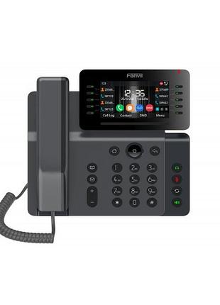 Телефон ip fanvil v65 2xge lan, 1xusb-a, bt4.2, wi-fi, 45 dss клавіш, 20 sip line, sw linux, poe, 4.3" кольоровий дисплей, чорний