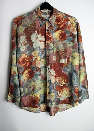 Винтажная рубашка river island 90s vintage pastel folowers shirt