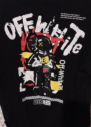 Футболка чоловіча off-white чорна з принтом