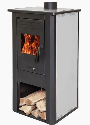 Сталева піч камін на дровах termosistem termo lux 9 квт 55кг 490x450x870мм (вихід верх)