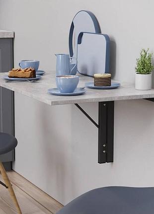 Обідній стіл-трансформер ніка настінний ferrum-decor чорний метал дсп бетон мм ( )