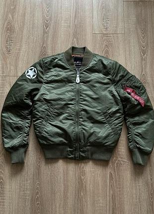 Бомбер alpha industries ma-1 (big logo,утеплений, альфа індустріс,ма1)