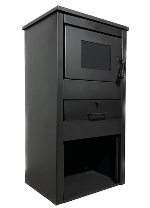 Сталева піч камін на дровах termosistem kreka etaz з водяним контуром 10 квт 68кг 470x370x760мм (вихід верх)
