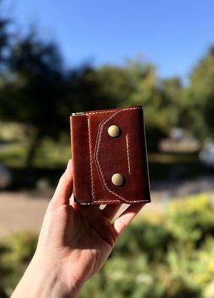 Шкіряний гаманець mahogany ручної роботи