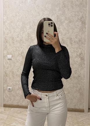 Жіноча водолазка h&m чорна, розмір xs-s
