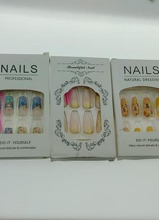 Наборы накладных ногтей (press-on nails) для быстрого домашнего маникюр