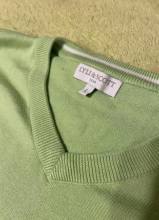 Джемпер чоловічий lyle & scott v-виріз pima cotton салатовий l