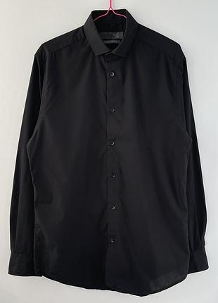 Чорна чоловіча сорочка primark regular fit (розмір m / 39-40 см)
