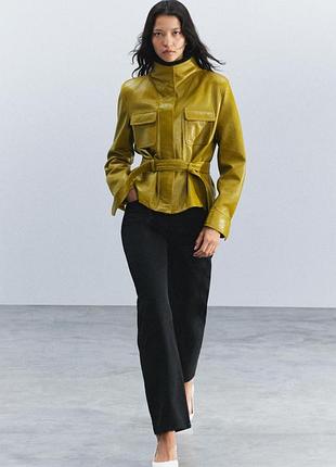 Кожаная куртка zw collection с поясом 2