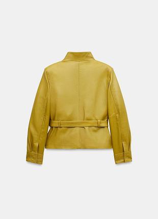Кожаная куртка zw collection с поясом 6