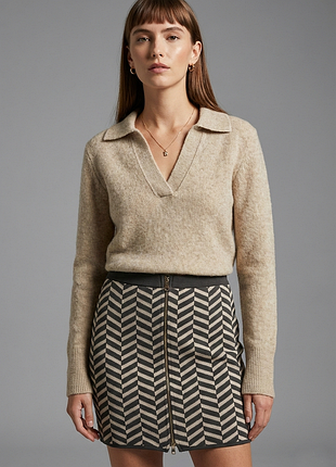 Нова брендова трикотажна спідниця міні на блискавці "river island". розмір uk14/eur40.