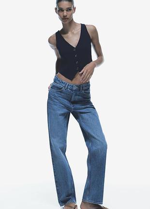 Жіночий синій трикотажний жилет zara