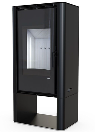 Печь-камин defro home solum log black стальная (дверца металл+стекло, топкая керамика) 9квт вес 165кг ш600г400в1189м