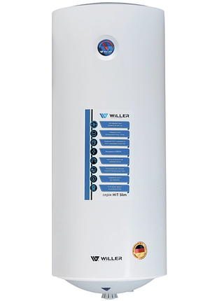 Электрический бойлер мокрый тен willer evsr-hit slim вертикальный 50-80 л / накопительный водонагреватель вилер