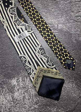 Краватка чоловіча versace classic v2 чорна з візерунком