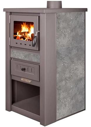 Піч сталева pro-termo nova ceramic (дверцята сталеві +скло) 7,5 квт. (62кг./димохід 120мм./480x480x820мм./кераміка колір gray)