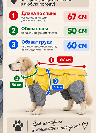 Дощовик-комбінезон для собак 2