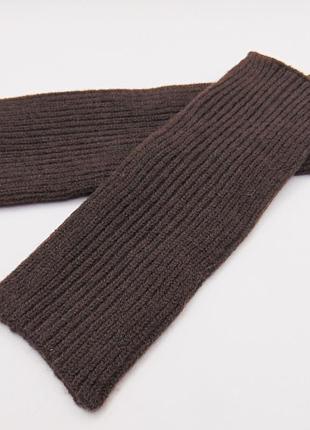 Мітенки в рубчик one size коричневі anjela 2253