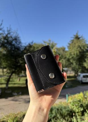 Шкіряний гаманець takumi black ручної роботи