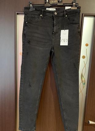 Укорочені джинси скіни zara