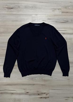 Шерстяной свитер поло ральф лорен polo ralph lauren wool crewneck knit sweater, xl, оригинал