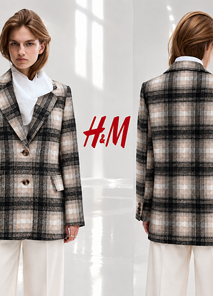 Женский пиджак в клетку h&amp;m