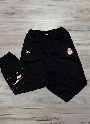Чорні спортивні штани рібок reebok liverpool f.c. 1990s vintage track pants, xl, оригінал