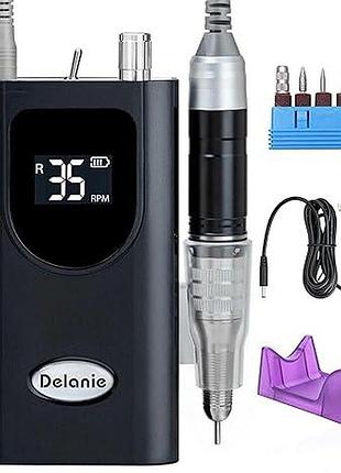 Портативный маникюрный фрезер delanie portable electric nail drill jw-600 аккумуляторный фрезер для маникюра