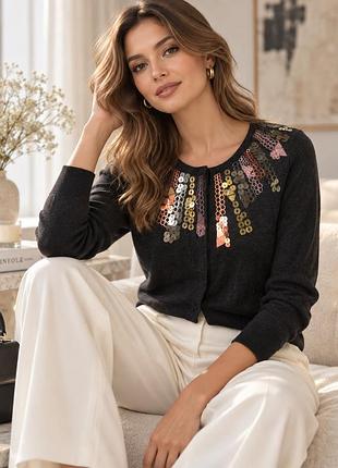 Кардиган inwear з розкішним декором із металізованих пайєток