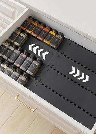 Розширюваний органайзер для спецій homhut spice organizer багаторівневий кухонний органайзер для ящиків