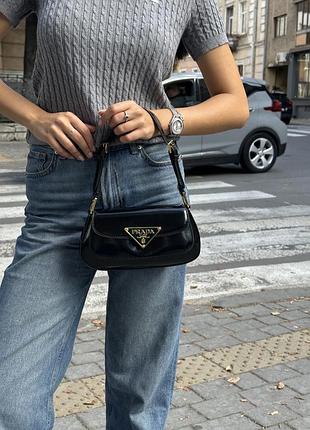 Сумка patent leather shoulder bag black 8