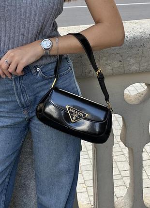 Сумка patent leather shoulder bag black 9