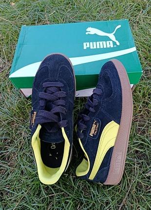 Кеди для підлітків puma junior замшеві чорні з жовтим