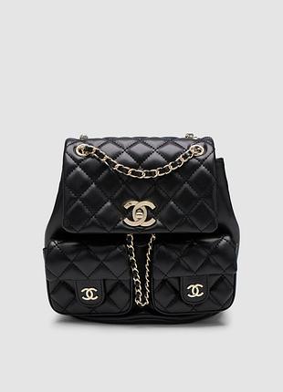 💎 chanel two-pocket duma backpack black 16 х 20 х 10 см