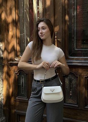 Сумка cleo lacquered leather mini bag white 2