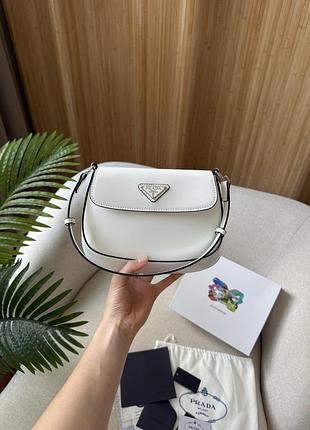 Сумка cleo lacquered leather mini bag white 6