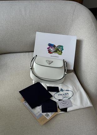 Сумка cleo lacquered leather mini bag white 5