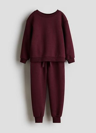 Дитячий костюм h&m бордового кольору, розмір 2-4 роки