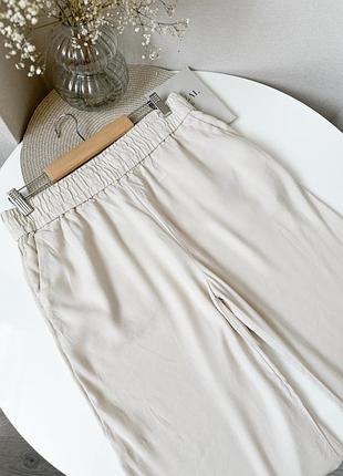 Молочні легкі штани брюки ліоцел h&m 4
