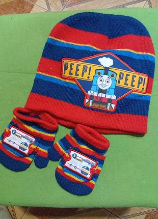 Нова шапка для хлопчика з рукавичками thomas  &. friends, one size, 2 роки