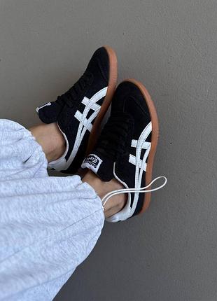 Кросівки asics onitsuka tiger чорні з білим та гумовою підошвою