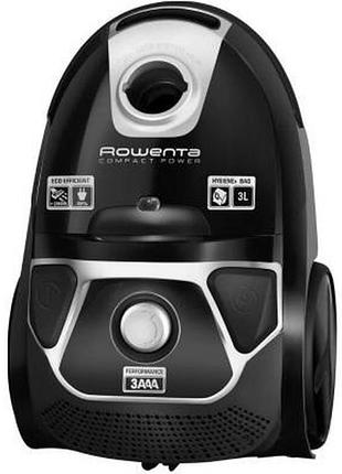 Пылесос rowenta мешковатый compact power animal care, 750вт, конт пыль -3л, нера13, турбощетка, черный