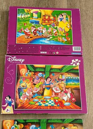 Пазл clementoni disney princess 2x20 «белоснежка»
итальянский бренд с лицензионной серией disney princess (два пазлы по 20 элементов с белоснежкой).